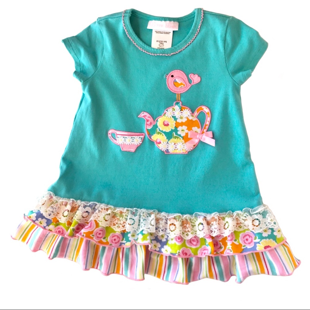 Bonnie Baby Teapot Bird Ruffle Tunic